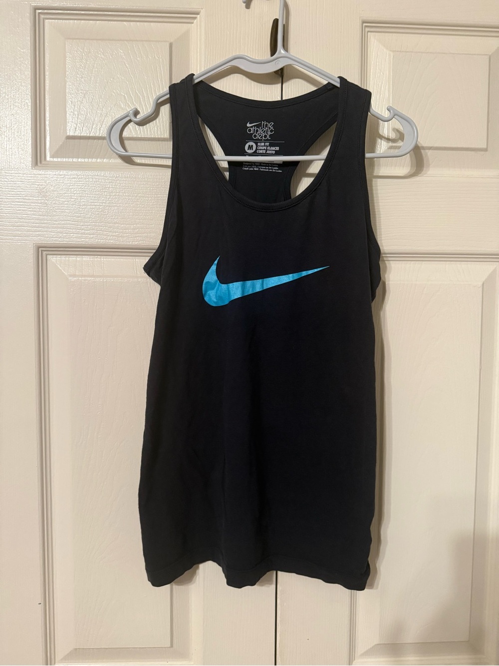 Nike Black Racerback Tank with Blue Swoosh